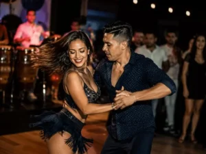 Banner baile salsa pareja bailando